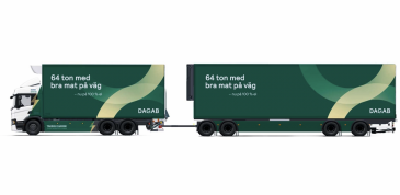 Dagabille Scanian 64 tonnin sähköistetty perävaunuyhdistelmä