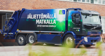 L&T:n jätepakkaaja on auton toimittaneelle Volvo Trucksille ensimmäinen Suomessa käyttöön otettu sähköllä toimiva jäteauto.