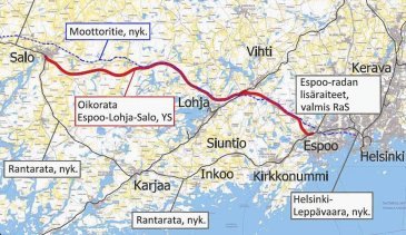 Espoon kaupunkiradan rakennustyöt käyntiin