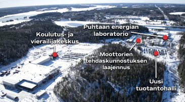 Kuvassa esitettynä uudet investoinnit AGCO Powerin Linnavuoren tehdasalueella.