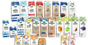 Arlan maitotuotteet biopohjaisiin pakkauksiin
