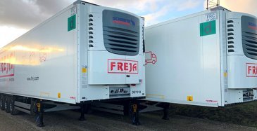 Frejalle lämpösäädeltyjä trailereita Tanskan reitille