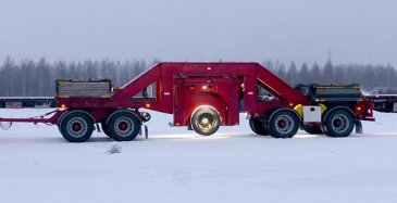 Mittausta mittausperävaunulla Ivalossa maaliskuussa 2020. 