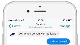 Finnairin chatbot auttaa asiakkaita